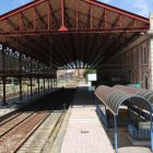 Andén principal de la estación de León, cuando se cortó el tráfico en superficie.