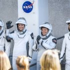 Los cuatro astronautas que despegaron el viernes por la noche.
