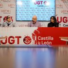 Javier Lobo, ayer en la rueda de prensa de UGT en Valladolid.