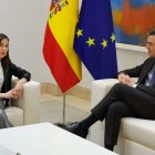 Ione Belarra el día de su encuentro con Pedro Sánchez en La Moncloa.