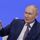 Vladimir Putin, ayer en un encuentro con empresarios.