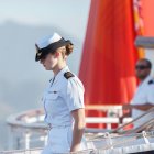 Imagen de archivo de la princesa Leonor a bordo del buque Juan Sebastián de Elcano. EFE/Ramón de la Rocha