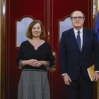 El Defensor del Pueblo, Ángel Gabilondo, antes de entregar este martes a la presidenta del Congreso, Francina Armengol, el informe anual de la institución.