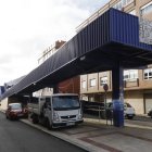 Pasarela azul de Trobajo del Camino.