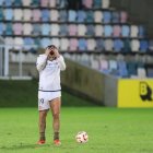 El delantero de la Cultural Antón Escobar durante un partido del equipo leonés del presente campeonato de Liga.