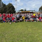 Los equipos del Reino de León, Club Deportivo Rioseco y Villalpando posan en el torneo disputado con brillantez en Medina de Rioseco.