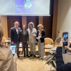 Los cervantistas Santiago López-Navia y Alicia Villar Lecumberri con Eduardo Aguirre y Margarita Hernando de Larramendi.