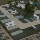 Plano virtual del futuro camping de autocaravanas.