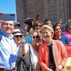 Ursula Von der Leyen, ayer en Uzbekistán.