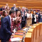 El portavoz socialista Luis Tudanca en el Pleno de las Cortes