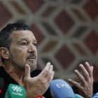 El actor Antonio Banderas, presidente de la Fundación Lágrimas y Favores, durante la presentación este lunes del estudio ‘Análisis del impacto económico de la actividad cofrade de la ciudad de Málaga 2024’. EFE/Jorge Zapata