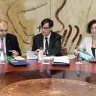 Salvador Illa, ayer, en la reunión del Consejo.