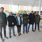 Cargos públicos del PP encabezados por Silvia Franco, en la estación de autobuses.