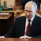 Putin ayer, en su despacho en el Kremlin.