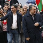 El lehendakari, Imanol Pradales, y el presidente del PNV, Aitor Esteba, en el Aberri Eguna.