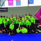 Foto de familia del equipo leonés de luchas celtas.