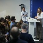 La vicesecretaria del PP, la leonesa Esther Muñoz, en la rueda de prensa en Génova.