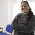 Celia Cabezas, en el Teléfono de la Esperanza donde se imparte la terapia de grupo de Apatca.