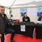Carlos Fidalgo, Carlos Rodríguez y Lolo Gay, en la Feria del Libro.