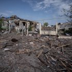 Edificios dañados en Borova, un asentamiento rural en el distrito de Izium, región de Járkov, noreste de Ucrania, el 24 de abril de 2025. EFE/EPA/MARÍA SENOVILLA