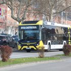 El primer bus eléctrico de Ponferrada en pruebas, tras ser presentado a finales de 2024.