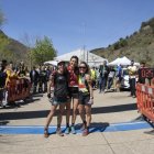 Estelita Santín, en el centro, se impuso en la prueba femenina de la trail de Vega de Gordón.