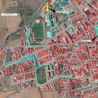 Plano con las actuaciones previstas por el Ayuntamiento de Santa María del Páramo. DL