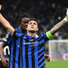 El delantero del Inter Milan Lautaro Martinez celebra el 1-0 durante el partido de vuelta de semifinales de la UEFA Champions League entre Inter Milan y FC Barcelona, en Milan, Italia. EFE/EPA/DANIEL DAL ZENNARO