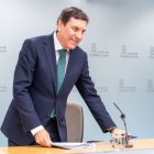 El portavoz de la Junta, el consejero Carriedo, ayer en la rueda de prensa.