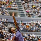 El español Carlos Alcaraz durante el partido ante el serbio Dusan Lajovic. EFE/FABIO FRUSTACI