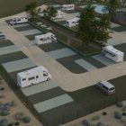 Recreación del camping de Santa María.
