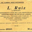 Tarjeta personal de Laudelino Ruiz. Córdoba 2916, Rosario.