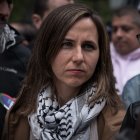 La secretaria general de Podemos, Ione Belarra, durante la manifestación en conmemoración de la Nakba, a 15 de mayo de 2025, en Madrid (España).