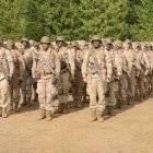 Alumnos de la Academia Básica del Aire durante su formación militar en Boñar.