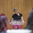 Yolanda Díaz interviene en una jornada parlamentaria en el Congreso.
