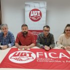 Benigno Pérez, René Rodríguez, Enrique Reguero y Elena Castañon, este lunes en UGT.