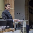 Mañueco ayer, en la I Cumbre Internacional de gastronomía de CyL.
