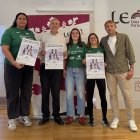 Canuria y Villacorta junto a tres atletas del ULE Sprint León.