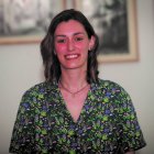 Giulia Constanzo Talarico, investigadora posdoctoral, antes de la conferencia.