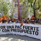 Manifestantes de UPA el pasado martes en Madrid.