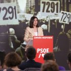 La portavoz de la Comisión Ejecutiva del PSOE, Esther Peña, ayer en la sede del PSOE.