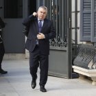Santos Cerdán, ayer, llega al Congreso de los Diputados.