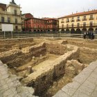 Excavación en la Plaza Mayor cuando se hizo el parking.