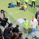Piqué, en los prolegómenos del partido en Encamp.