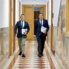 Carriedo se dirige a la sala de prensa tras el Consejo de Gobierno de ayer.