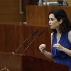 Isabel Díaz Ayuso, ayer en el parlamento de la CAM.