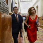 La vicepresidenta primera y ministra de Hacienda, María José Montero, llega al Congreso.