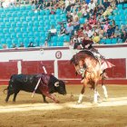 Diego Ventura argumentó la mejor faena en el quinto de la tarde. Sergio Galán. Leonardo Hernández.