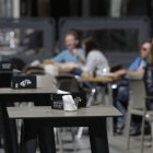 Terraza de un bar en la capital leonesa.