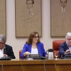 La ministra de Sanidad, Mónica García, ayer en la comparencia en el Congreso.
